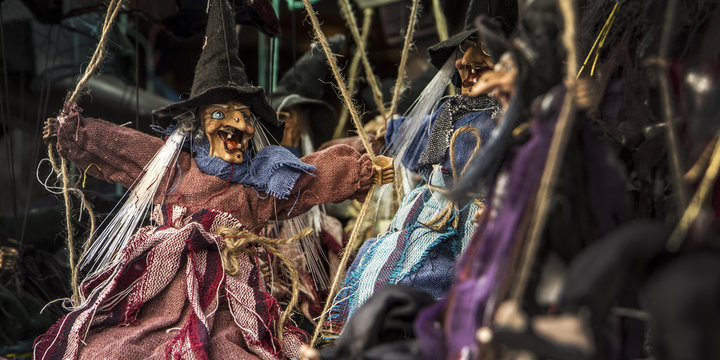 Witch doll, photo taken in a street market in Prague, Czech Republic
