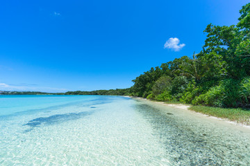 Secluded tropical beach with clear water, Ishigaki Island, Japan