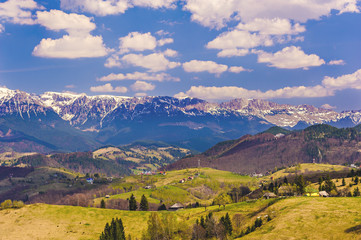 landscape with bucegi mountains in Romania