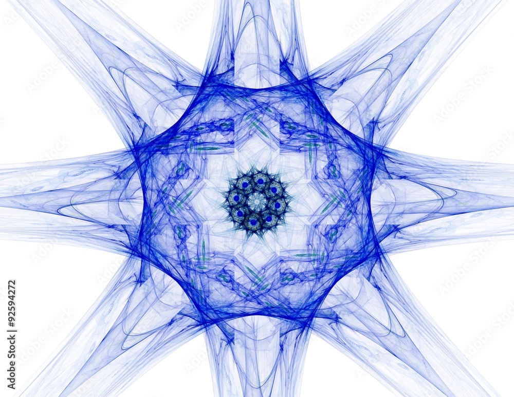 Poster elementary particles series. interplay of abstract fractal forms on the subject of nuclear physics s