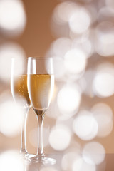 イルミネーションとシャンパン