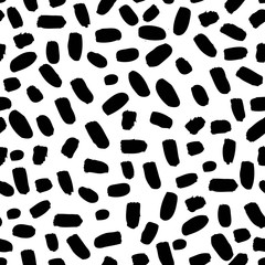 Fototapeta premium Vector seamless trendy modern brush spot pattern