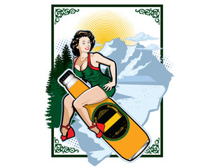 Beer girl pin up