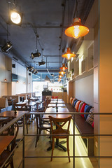 Empty restaurant in the morning