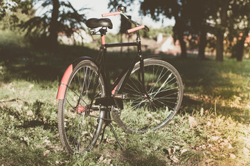 Fototapeta premium Retro Bicycle with vintage overlay