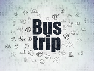 Tourism concept: Bus Trip on Digital Paper background