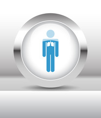 Web button with Lungs illustration on abstract table