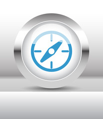 Web button with Compass illustration on abstract table