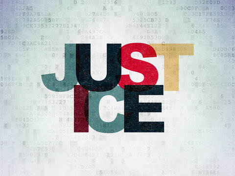 Law concept: Justice on Digital Paper background