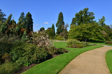 An English country garden in Fall, Autumn.