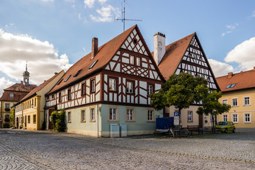 Marktplatz mit Fachwerkhäusern in Baunach