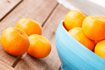 orange on wooden