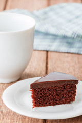 chocolate cake on dish