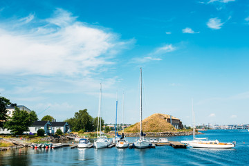 Fototapeta na wymiar Yachts In Summer Day. Helsinki, Finland. 