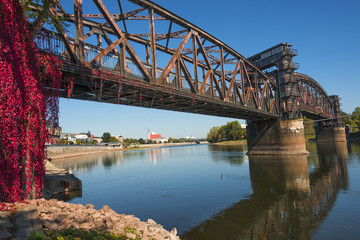 Old Town Bridge in Magdeburg, Autumn