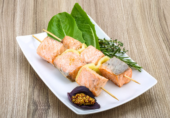 Salmon skewer