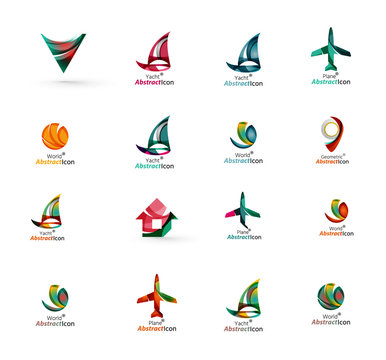 Set of abstract travel logo icons. Business, app or internet web