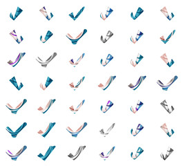Set of abstract OK and tick icons, business logotype concepts