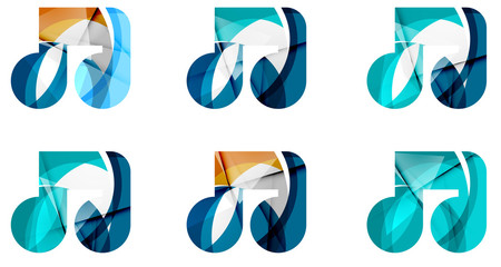 Set of abstract music note icon, business logotype concepts
