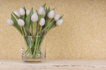 Wooden Tulips w Copy Space; Unsharpened file