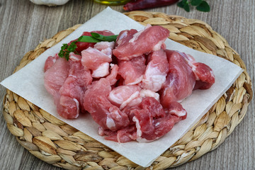 Diced pork meat