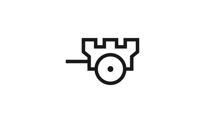 Combination logo from wheel and castle logo design concept