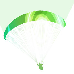 Paraglider flying silhouette illustration vector background colo