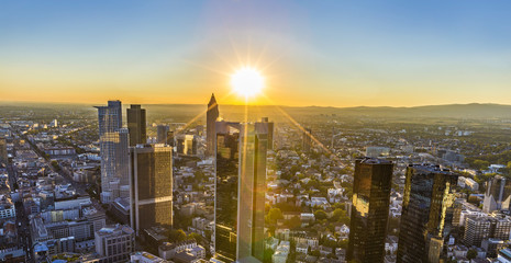 aerial of Frankfurt  by night