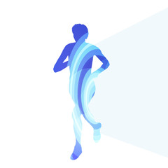 Woman runner sprinter silhouette illustration vector background