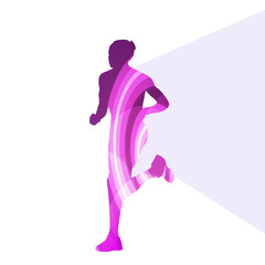 Woman runner sprinter silhouette illustration vector background