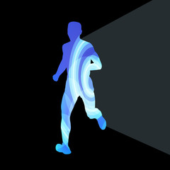 Man runner sprinter silhouette illustration vector background co