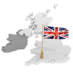 Fototapeta premium 3d flag pole of the country with borders form
