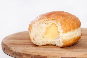 Vanilla cream in donut