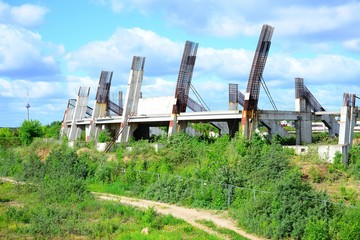 Fototapeta premium Vilnius city stadium construction cuntinue on June 4, 2015