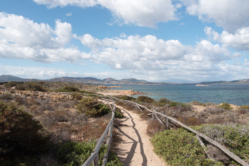 Fototapeta na wymiar Path in Tavolara island, Sardinia.