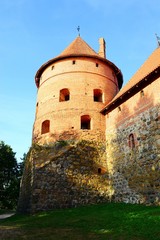 Galves lake,Trakai old red bricks castle view