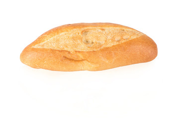 Wheat bun close on a white background