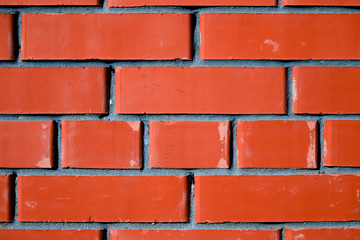 Texture of red brick wall background, modern architecture. Toned