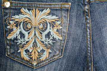 pin cotton pattern on jean