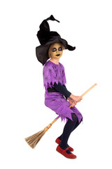 Young girl witch in Halloween