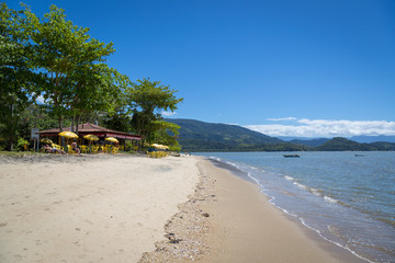 Beautiful beach in the north shore of Sao Paulo state in Brazil, South America