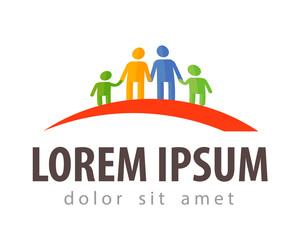 family vector logo design template. people or children icon