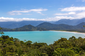 Fototapeta premium Beautiful beach in the north shore of Sao Paulo state in Brazil, South America