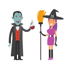 Characters Dracula and Witch