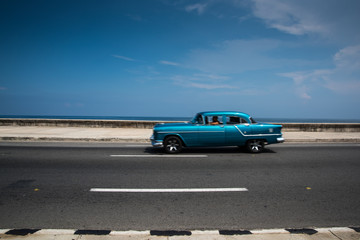 Fototapeta na wymiar Classic american car on street of Havana in Cuba