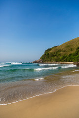 Beautiful beach in the north shore of Sao Paulo state in Brazil, South America