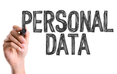 Hand with marker writing: Personal Data