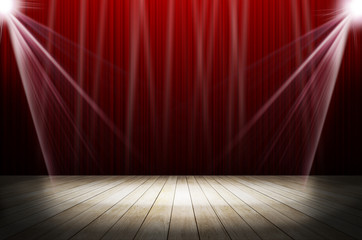 red stage light as background