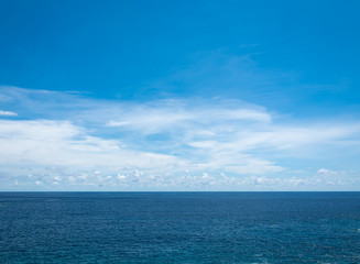 blue sky and water of ocean
