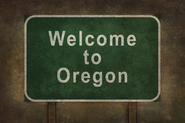 Welcome to Oregon roadside sign illustration
